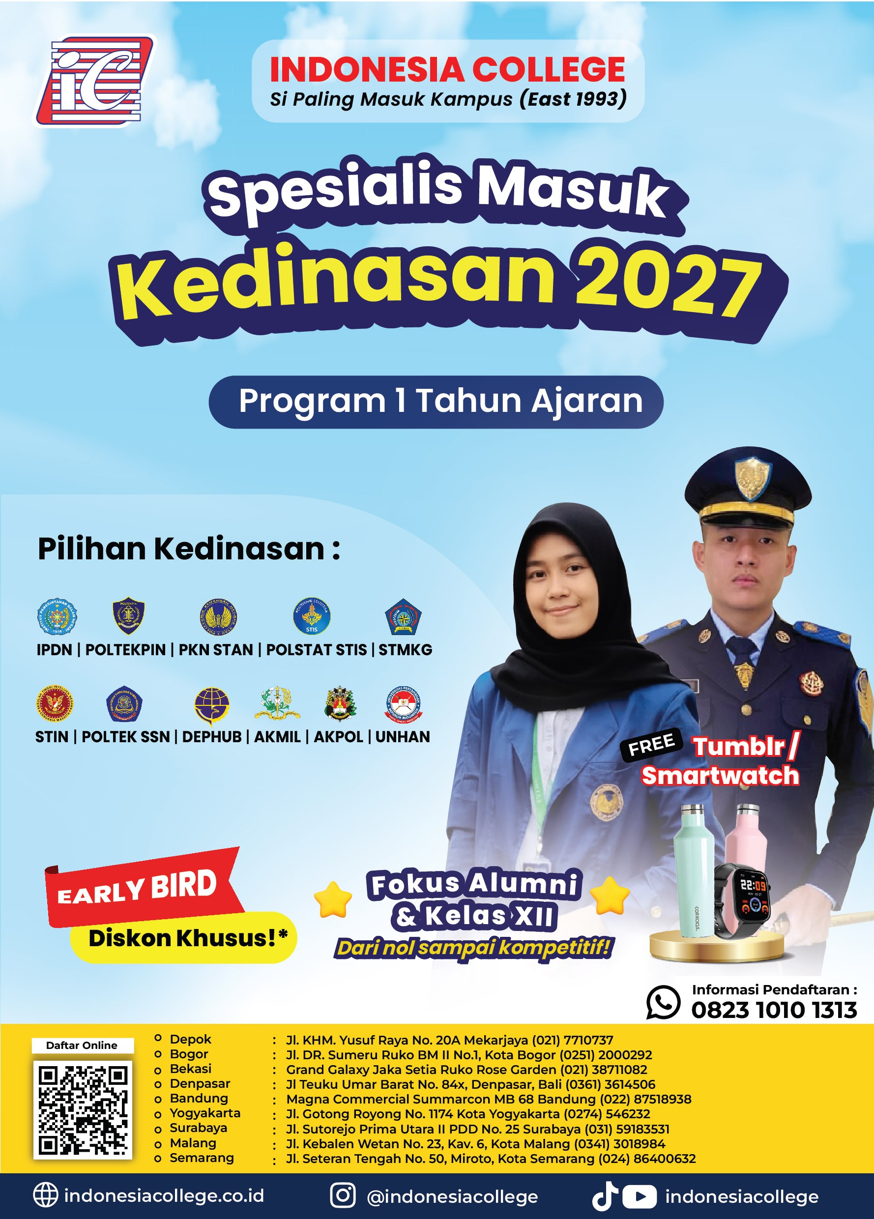 Bimbel Kedinasan 1 Tahun Ajaran 2026 by Indonesia College
